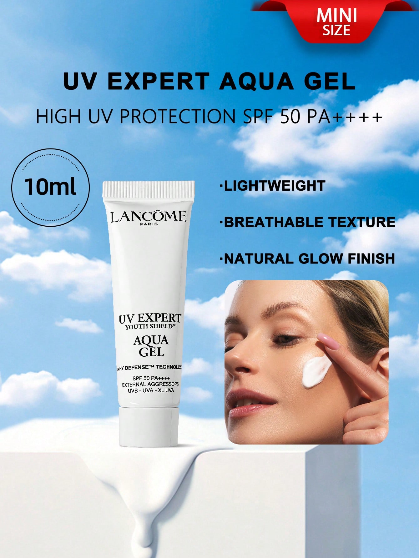 Lancôme UV Expert Aqua Gel Солнцезащитный крем SPF50+ PA++++ 30 мл / 1 жидкая унция mini 10ml