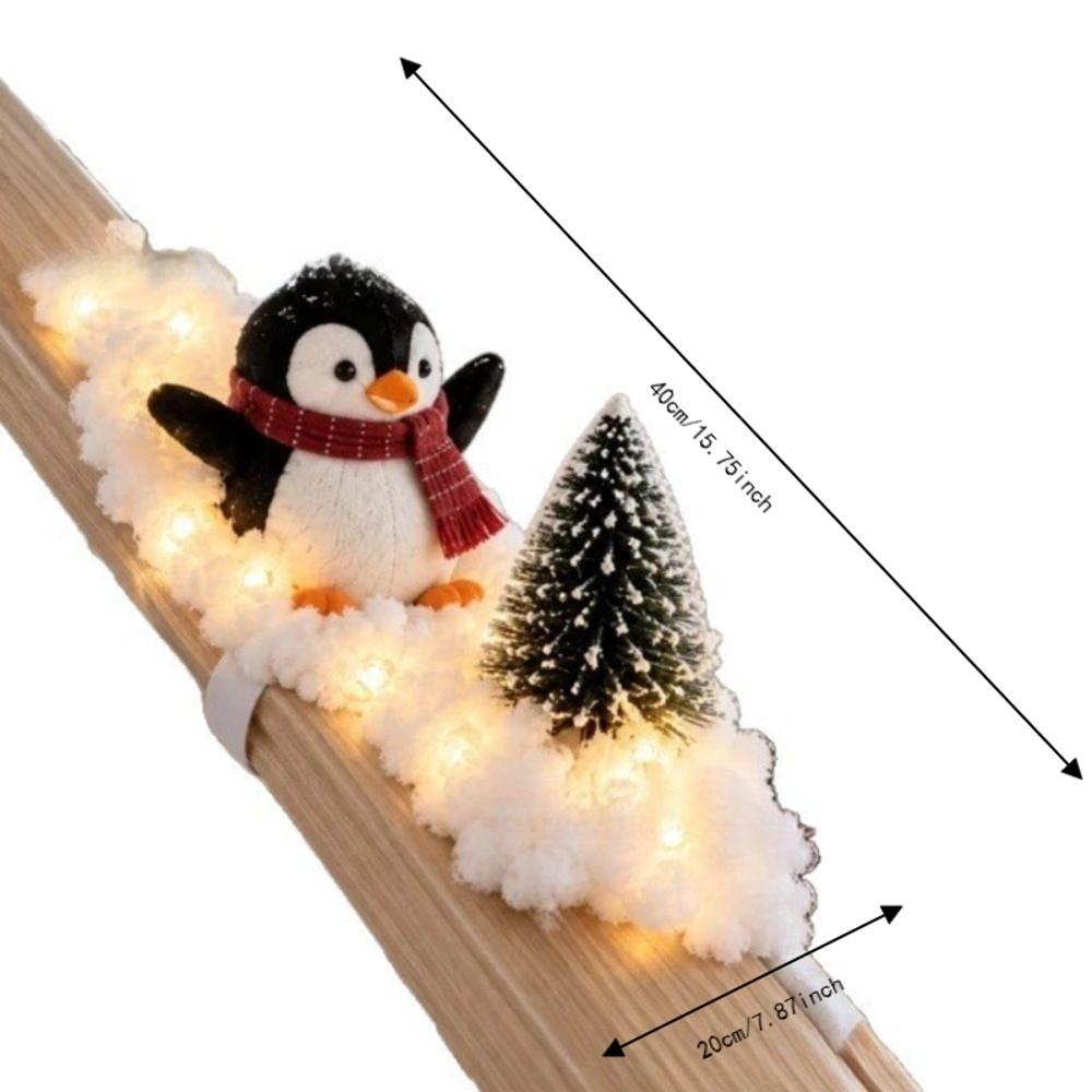 Illuminating Christmas Stair Snow Decor 40*20cm Snow Scene Decoration Party Decoration
