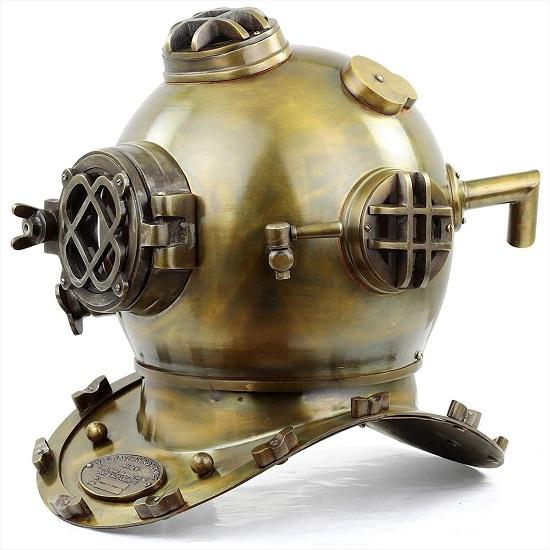 45.72 cm Brass Scuba Diving Helmet US Navy Mark V Replica Nautical Maritime Decor Marine Diver Gift Idea