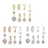 8pcs Gold Plated Belly Button Rings Stainless Steel Belly Rings Belly Button Piercings for Women Navel Piercings Jewelry