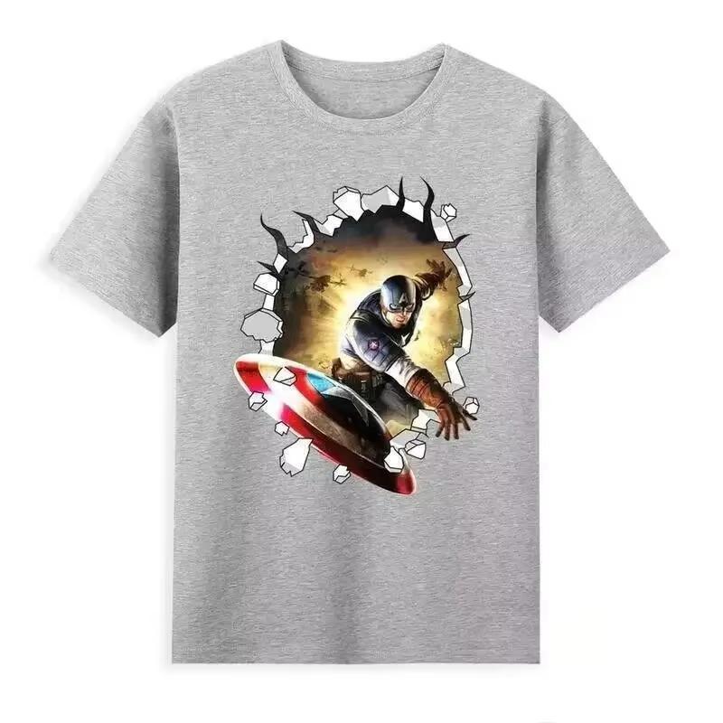 heroes are back SpiderUnisex Unisex Captain America 3 shortsleeved Tshirts summer couple Tshirts
