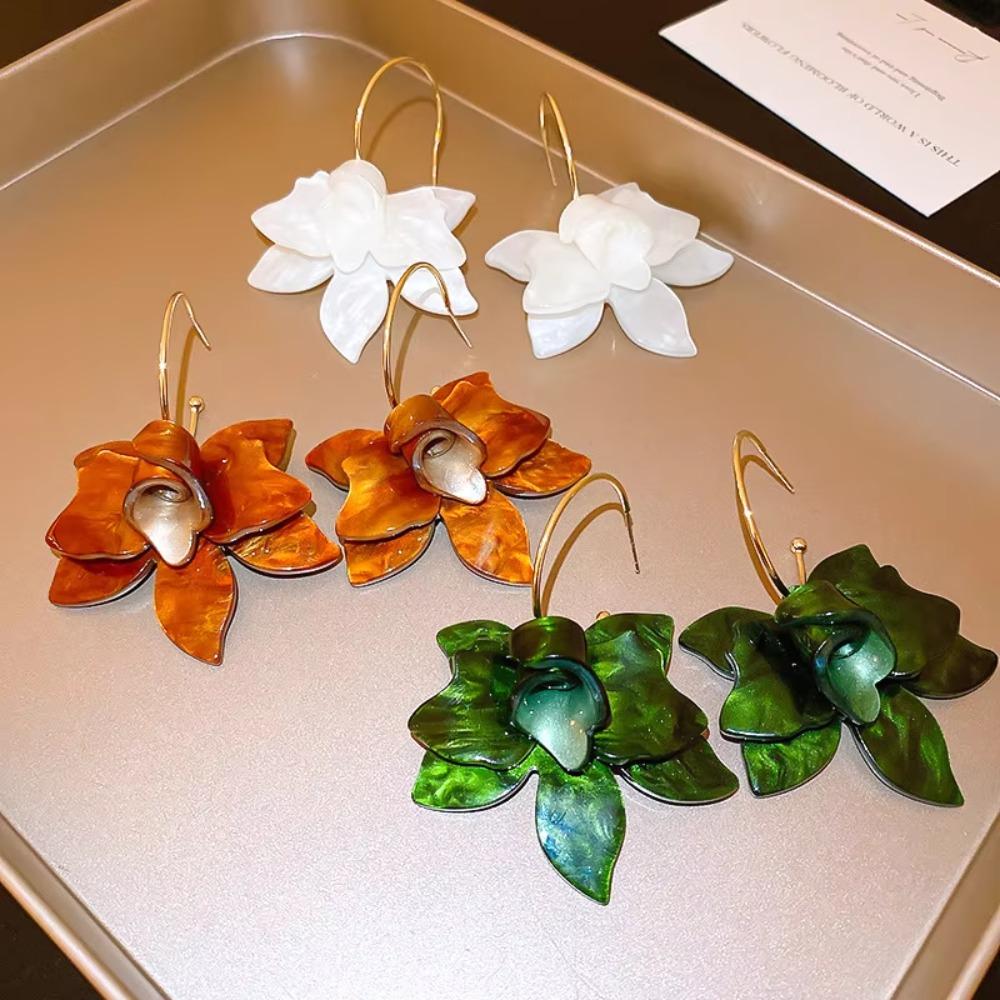 Acrylic Earrings Stud Floral Flower Drop Earring New Petal Earrings  Ladies Girls