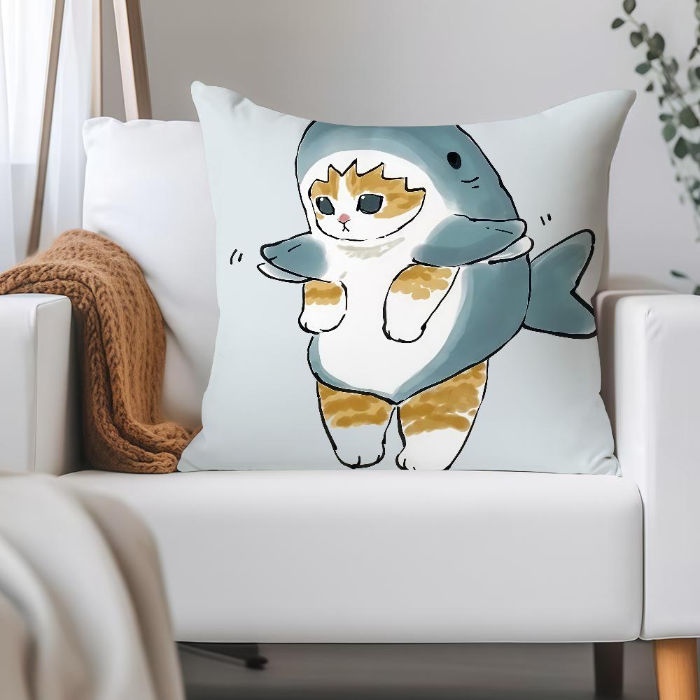 Cartoon M-Mofusand C-cat Cute Pillow Case Applicable Space For Guest Rooms Interiors Cars Office House Decoration