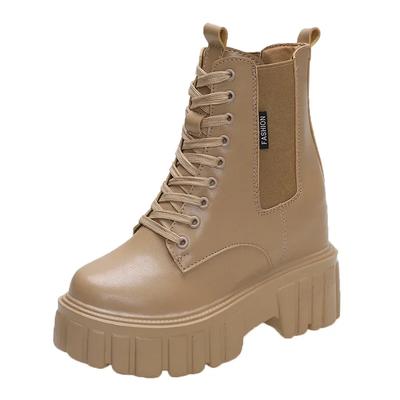 Fashion Women High Heels 10CM Thick Heel Ankle Boots Leather Chunky Shoes Autumn Winter Woman Punk Boots Platform Sneaker Botas Designer