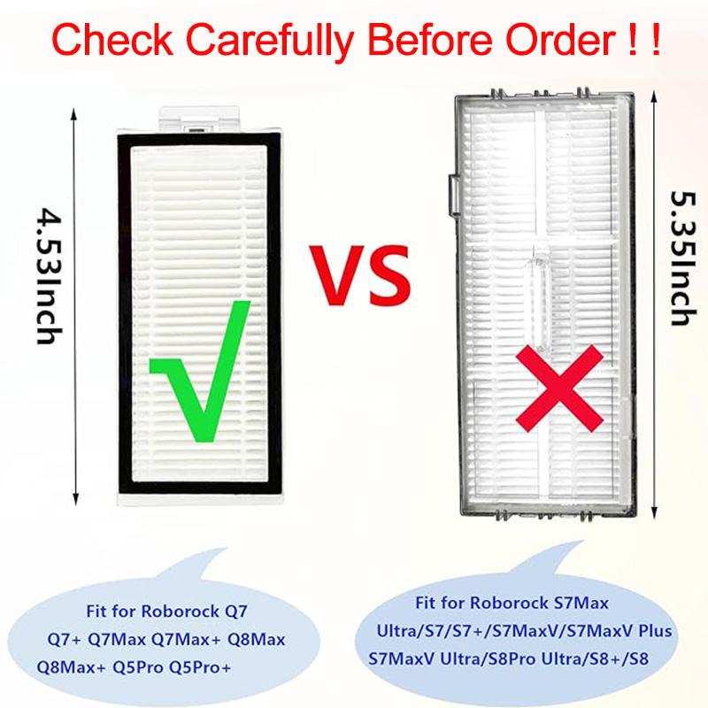 Washable Filter Hepa For Roborock Q7 Max / Q7 Max+ / T8/Q5 Pro /Q8 Max Robot Vacuum Cleaner Replacement Spare Parts Accessories