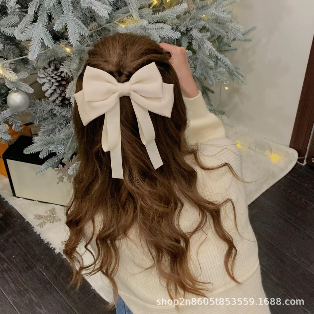 Satin Drape Three-Layer Bow Hair Clip - High Quality Solid Color Headwear