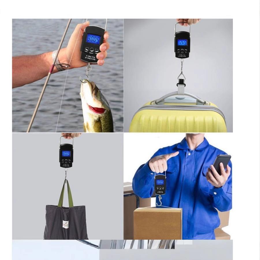 Bilance Digitali Bilancia per Bagagli Carico 50kg-10g LCD Mini Protabile Tascabile Bilancia da Pesca Elettronica da Appendere da Viaggio Tascabile Bilancia per Bagagli Strumento per Pesi