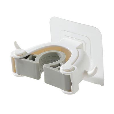 Wall Mounted Mop Broom Organizer Marking Proof Adhesive Multifunction Waterproof Housekeeping Tools Hanger White