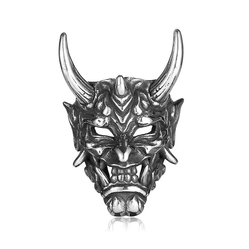 Retro Punk Menn Ring Demon Skjelett Hip Hop Rock Lokomotiv Ring Titan Stål Legering Eldgammel Sølvfarge Ring Dame Smykker