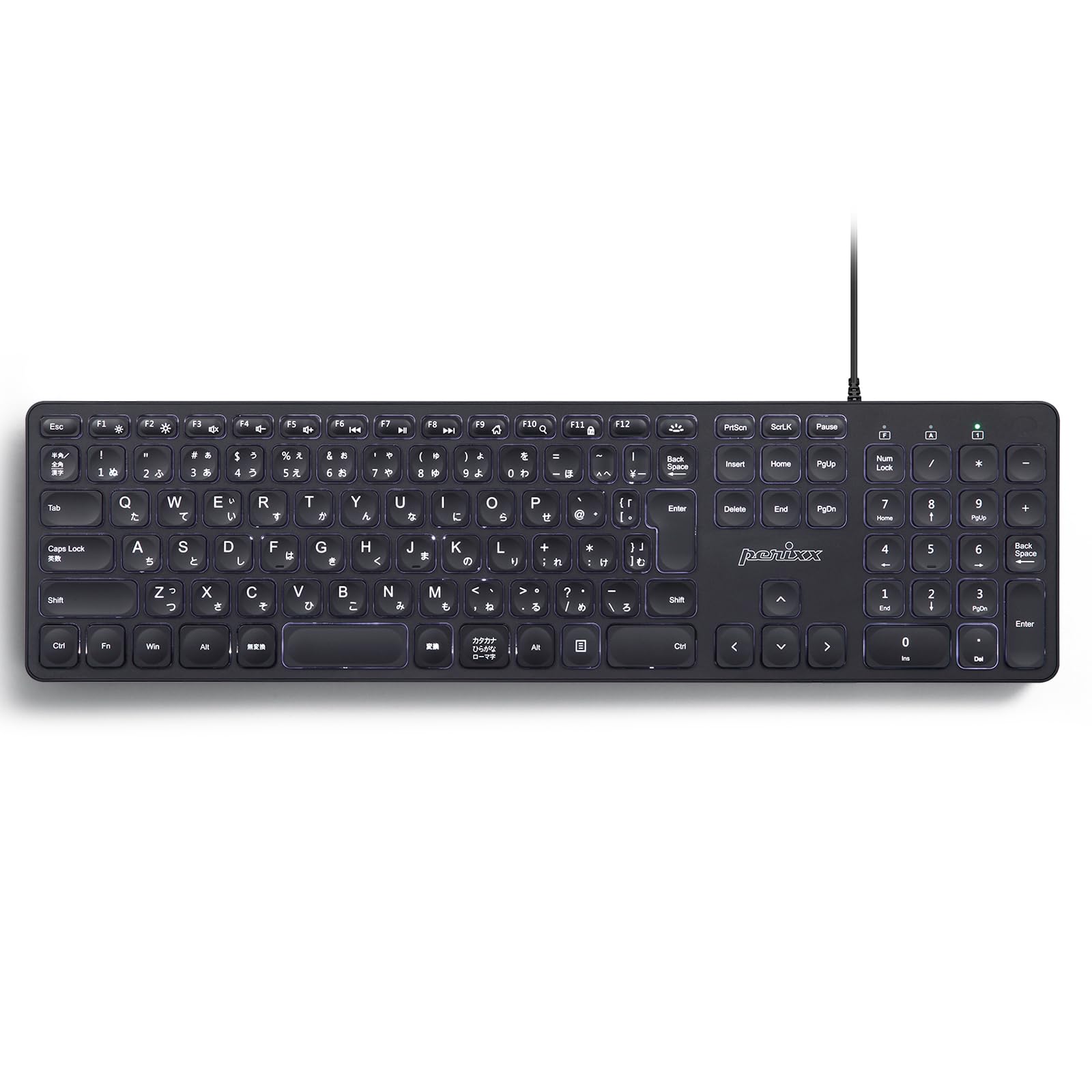 

Perixx Full size pantograph key thin keyboard English layout Japanese PERIBOARD-331PERIBOARD-718B (wired, backlight, layout)