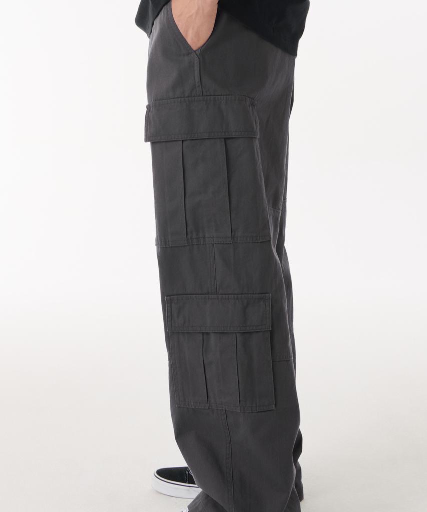 MUSINSA STANDARD Cotton Wide Multi-Pocket Cargo Pants [Dark Gray]