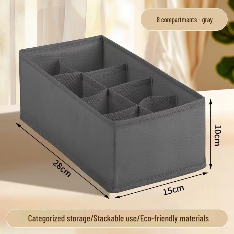Underwear and Socks Organizer: Home Fabric 4-Piece Lidless Storage Set for Scarves, Socks, and Bras.