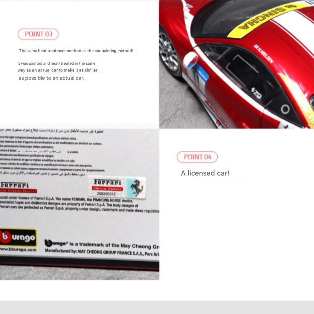 Brago 1:24 Ferrari 488 Challenge Formula Racing 2017 Kovový závodní model
