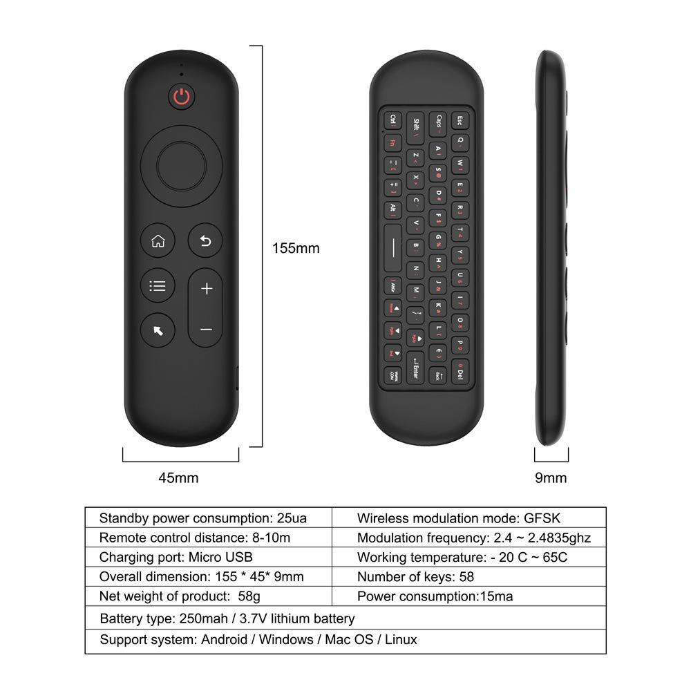 M5 Mini Wireless Fly Mouse & Backlit Keyboard Dual-Mode Remote