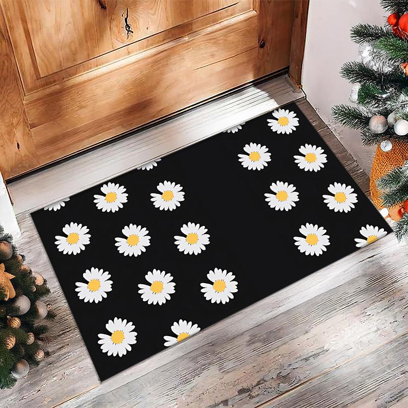 Peaceminusone Printed Crystal Velvet Area Rug, Soft Anti-Slip Water Absorbent Floor Mat for Living Room Bedroom