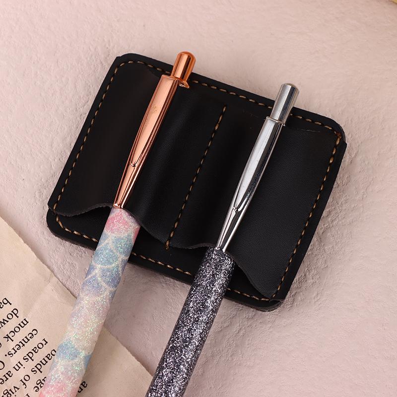 

Кожаный металлический зажим для ручки Кольцо для ручки Кожаный дневник 2 шт. Зажим для блокнота и карандаша Металлический зажим чёрный