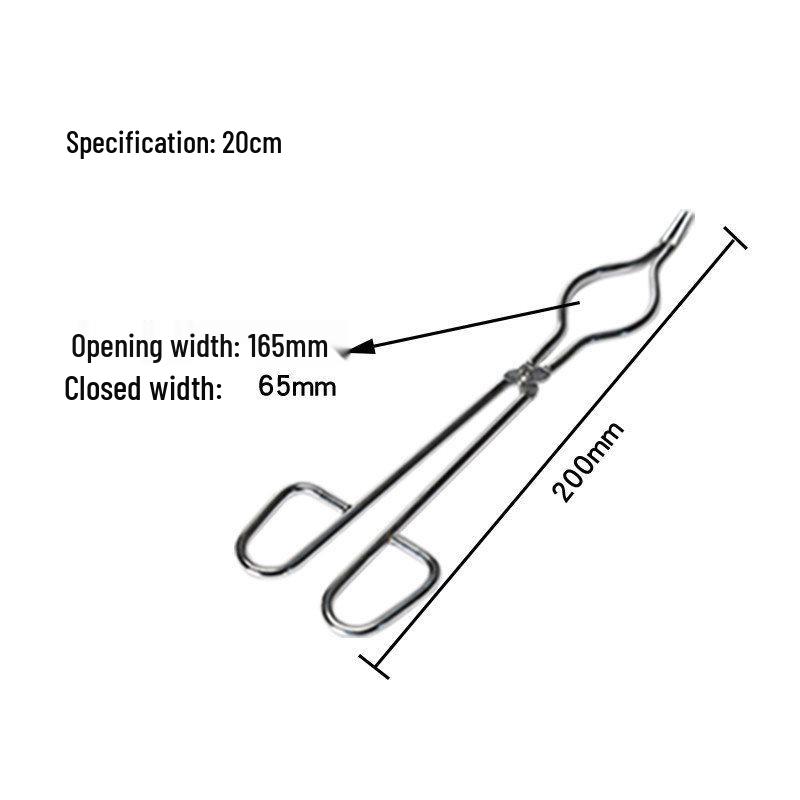 Chrome-Plated Crucible and Beaker Tongs - 20mm Ash Tray Clamps for Muffle Furnace in Chemical Labs