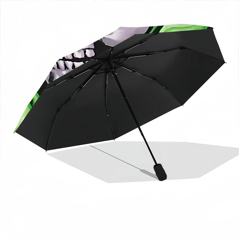 1pc Flame Skull Fashionable Automatic Opening/Closing Folding Umbrella with 8 Bones, Windproof Portable, Daily Use216