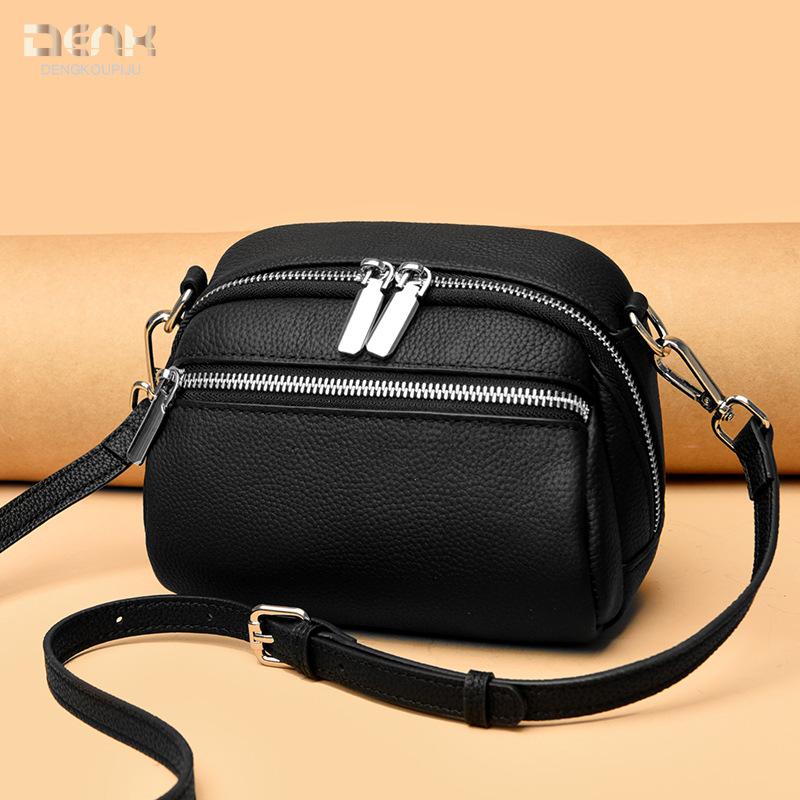 Leather women's bags, new trendy large-capacity shoulder messenger bags, first-layer cowhide casual bags