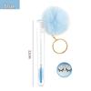 Gold Buckle Pompom Eyelash & Eyebrow Brush with Crystal Rod and Rabbit Ear Comb