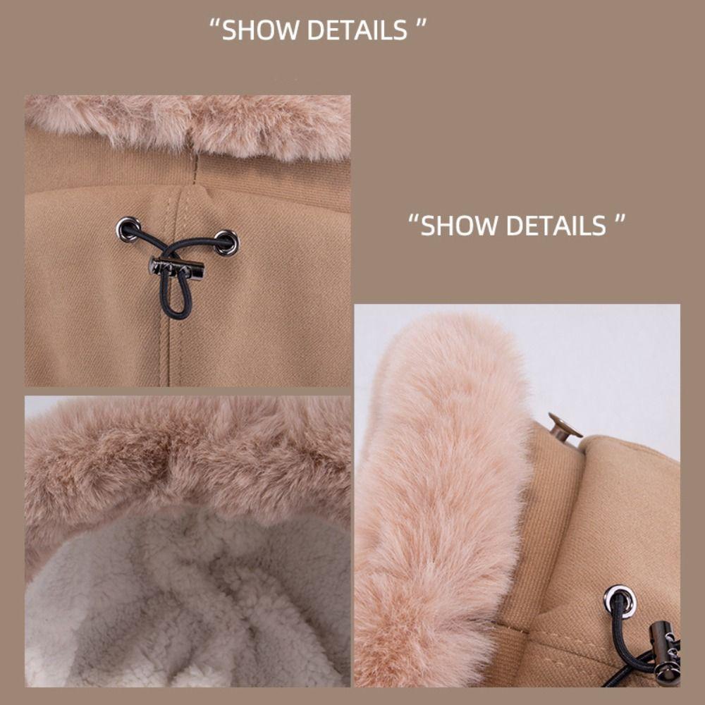 Windproof Fluffy Fur Bucket Hat Soft Warm Cap Cute Winter Fisherman Hat  Outdoor
