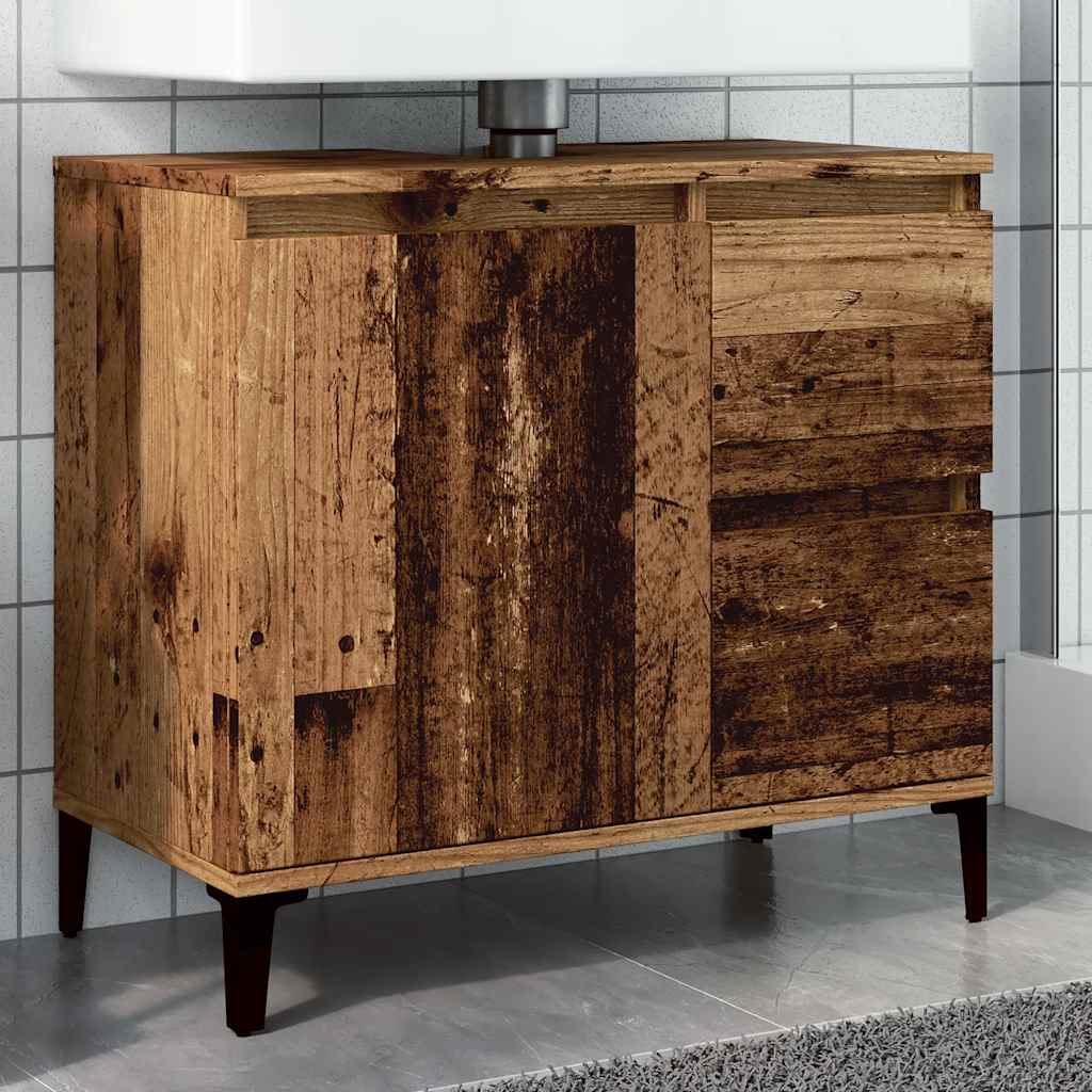 Bathroom Vanity Cabinet with Rustic Wood Effect 65 x 33 x 60 cm Engineered Wood