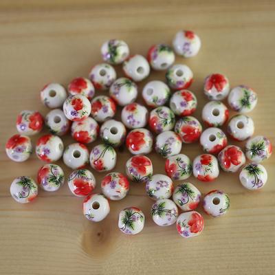 100 Pieces Ceramic Beads Round Loose Beads for Jewelry Making Craft Supplies 8mm Size Suitable for DIY Accessories and Decorations