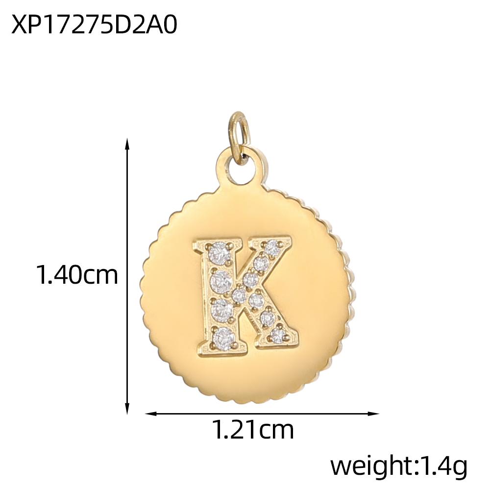 CARLIDANA Initial Alphabet Charms Gold Plated High Quality Stainless Steel Chunky Bubble 26 Letter Pattern Pendant Gift Jewelry