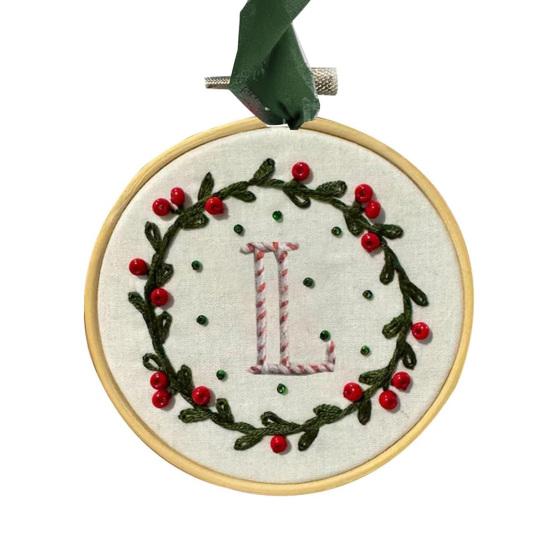 Yousheng DIY Embroidered Christmas Ornament Embroidered Initial Crafting Kit Mini Christmas Embroidery Kit for Beginners Xmas Tree Decor