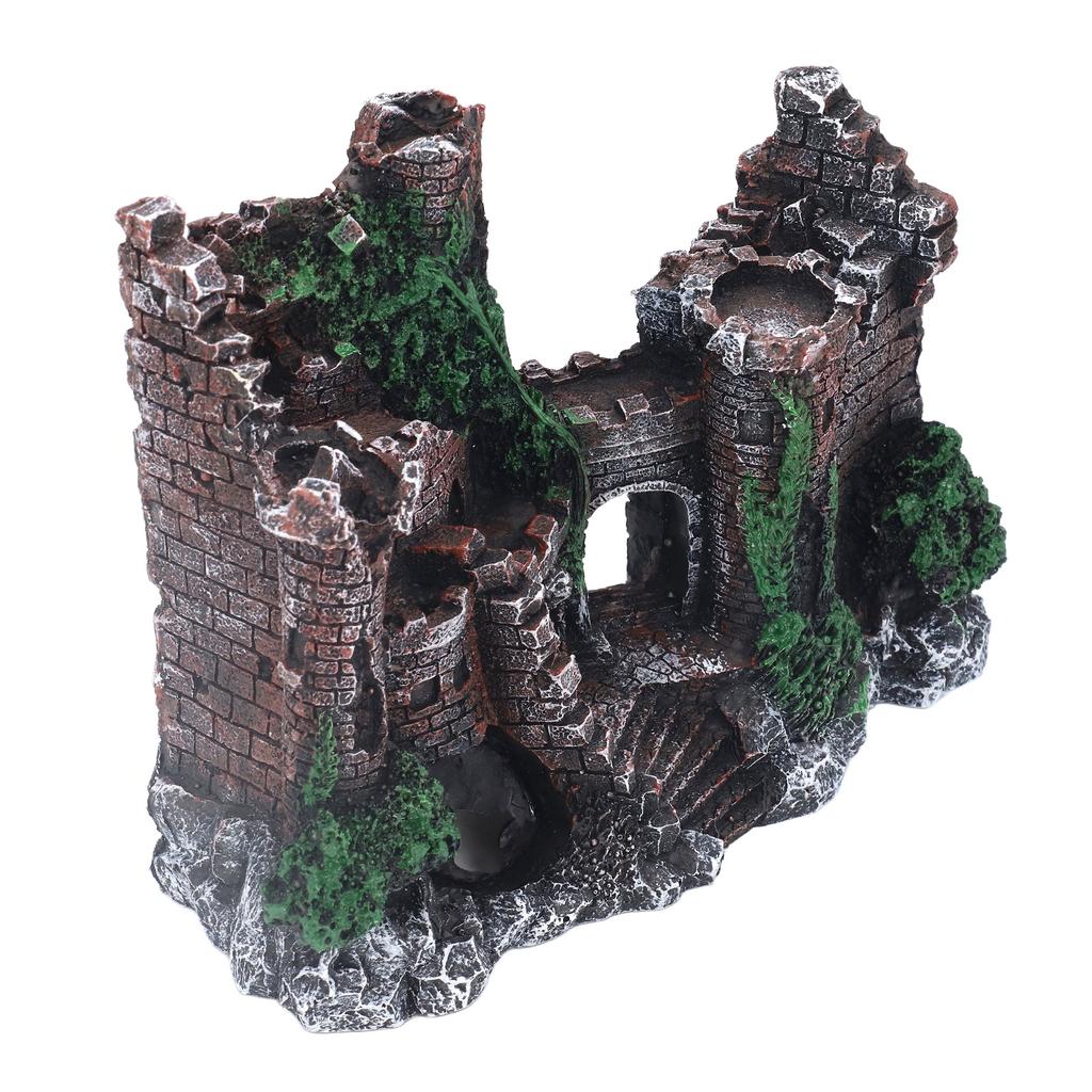 Aquarium Castle Decoration Lifelike Toxic Free Hideout Resin Fish Tank House Ornament for Saltwater