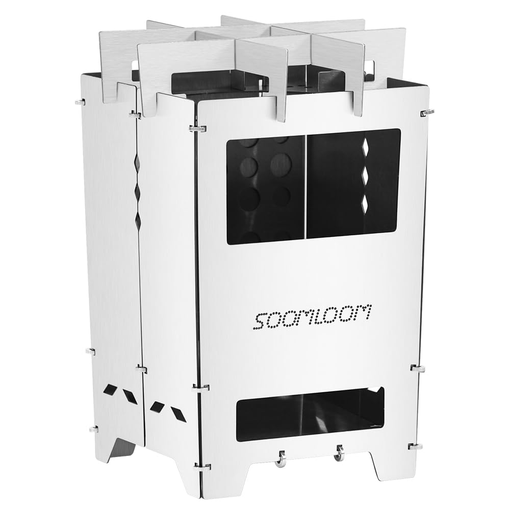 

Soomloom PyroCube Square Cone Portable Flat Stove, Assembled Grill, Fireplace, Tent Cooking, BBQ, Campfire, Open Fire, Outdoor Camping Heater/Warmer,