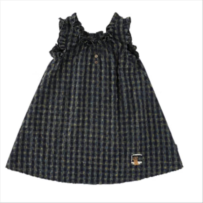 Girls  Sleeveless Plaid Summer Dress 100 cm