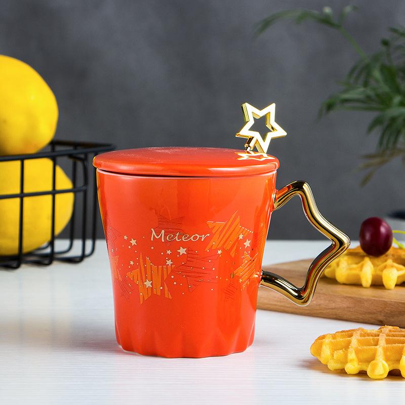 Creative Golden Star Coffee Cup Cute Mugs Free Shipping Cups and Mugs Drinkware Cup for Tea Christmas Mug Beer Couple Gift Go