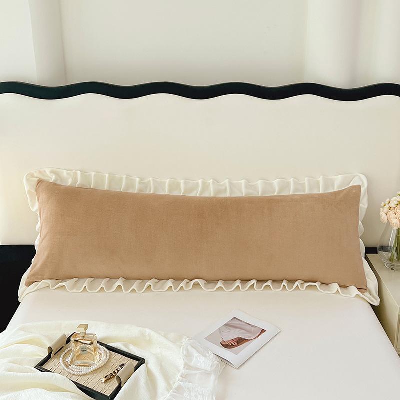 1pcs Rectangular Ruffled Double Pillow Cover Double Layer Flannel Large Pillowcase Four Season Universal Home Textile Bedding Pillowcase No Core