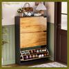 Wooden Tilting Shoe Cabinet 3Tilting Compartments Slim Shoe Storage Organizer Without Handle 3Flip Shoe Rack Narrow Shoe Cabinet