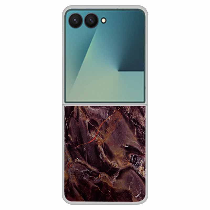 Funda For SAMSUNG Z Flip 7 Cases Marble Clear Hard PC Phone Back Cover for Galaxy Z Flip7 5G Back Cover ZFlip7 Transparent Shell
