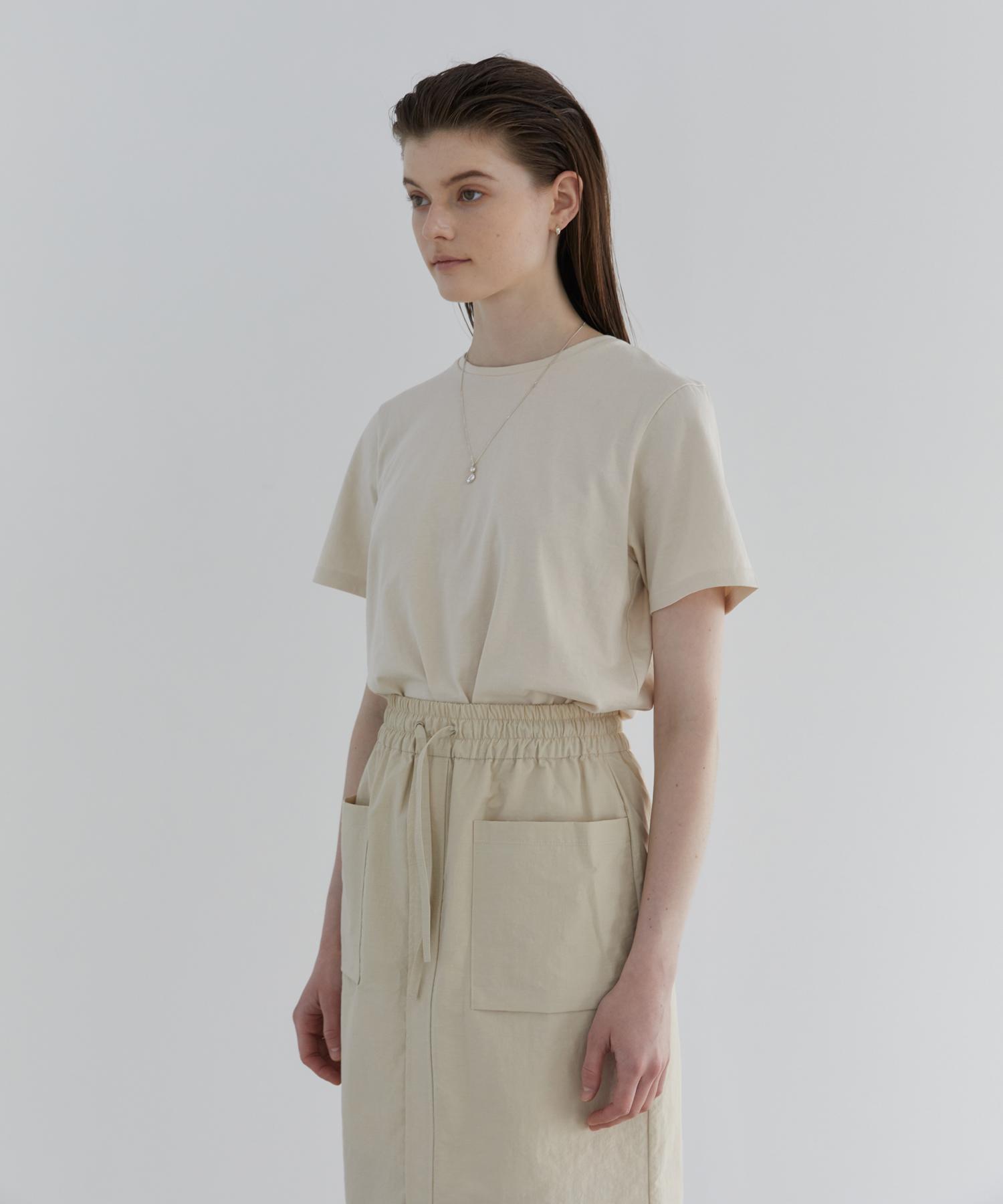 Modern Able Logo Cotton Basic T-Shirt - Beige M