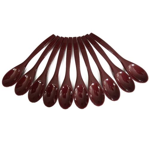 

Small resin spoons, vermilion, set of 10
