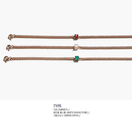 J.Lauren 02B0765 Garnet Green Onyx Moonstone Silver Bracelet