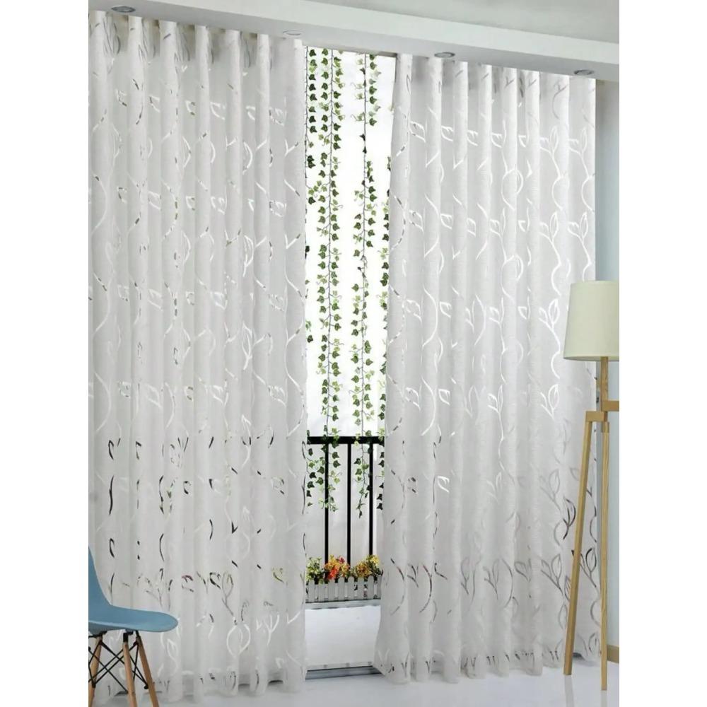 1 stuks Decoratief Uitgesneden Design Slingervormige Bladeren Transparant Gordijn Voor Slaapkamer/Woonkamer