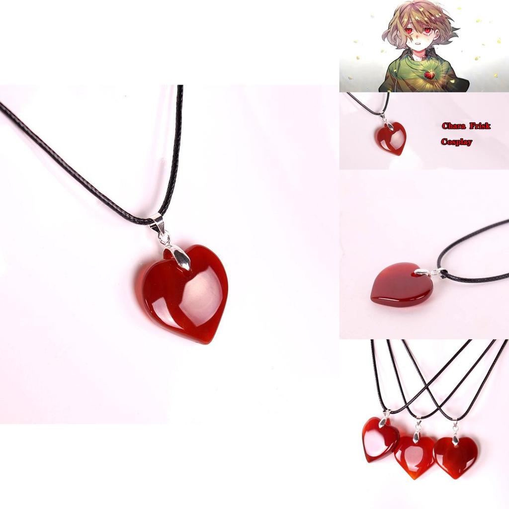 Atemberaubende Undertale Chara Liebe Cosplay Halskette mit Herzanhänger für Fans und Sammler