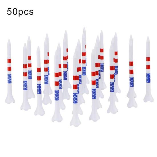 10/20/50 buc tricouri de golf tricouri de golf indepartabile din plastic Reduce frecarea Accesorii de golf cu rotire laterala Model steag SUA Teuri lungi de golf în vrac