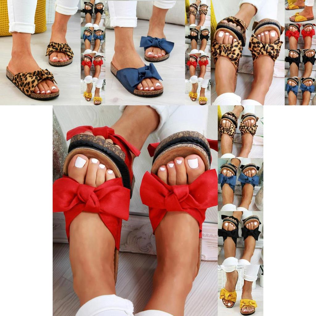 Women Flatform Bow Slides With Breathable Design For Summer Comfort**