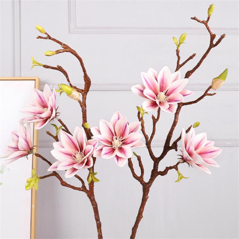 1PCS Chinese Simple Fake Flower Decoration, High Simulation Gradient Perfume, Lotus Magnolia Flower ornament