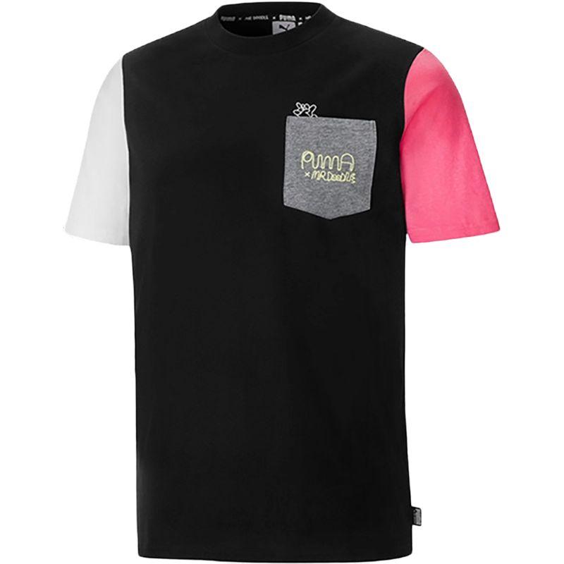 PUMA X Mr Doodle T Shirts Men s Black Crew Neck Moderate Straight Fit 530652-01 S