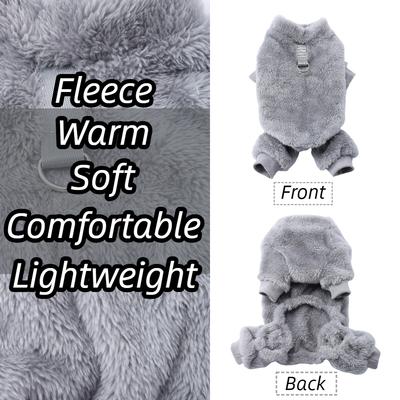Welpenfleecekleidung für kleine mittelgroße Hunde Warm mit D-Ring Haustier-Jumpsuit Chihuahua Französische Bulldogge Yorkshire Winterkostüm Mantel