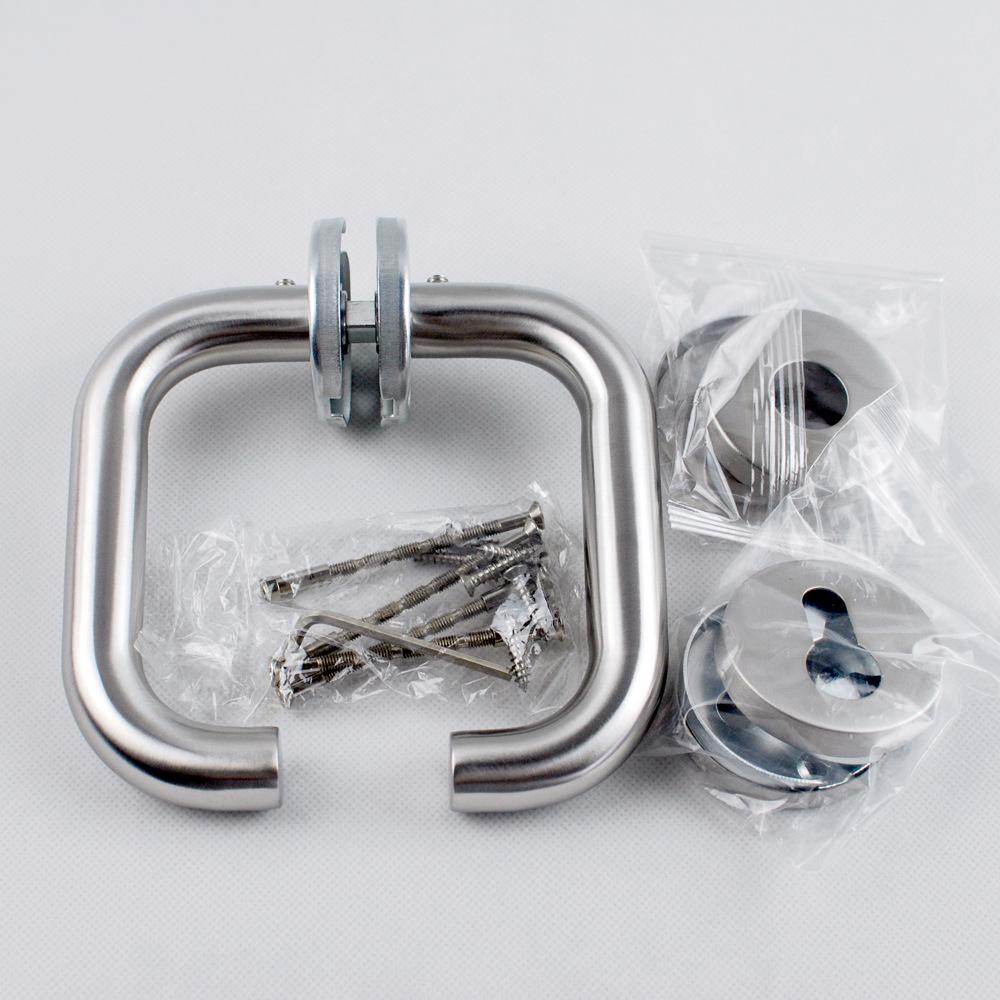 304 Brushed Stainless Steel Split Door Handle with Matte Black Oval Cover