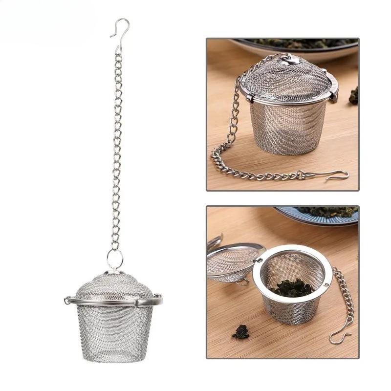 1PCS Tea Spice Strainer Seasoning Ball Stainless Steel Teakettle Locking Tea Filter Reusable