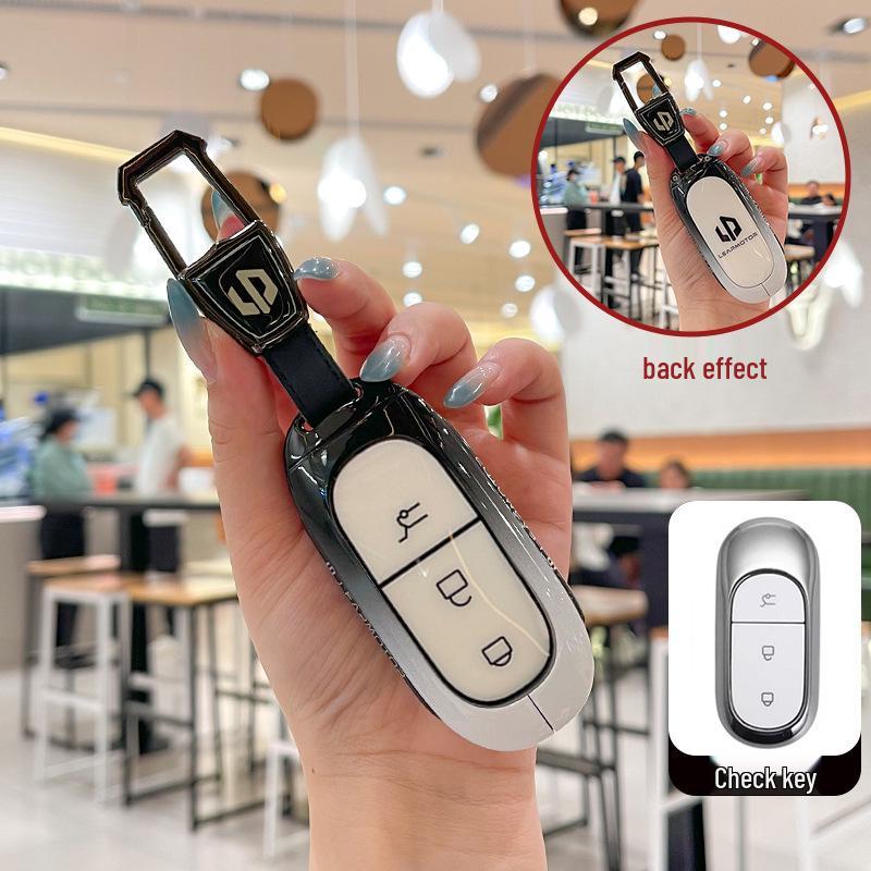 Leapmotor C11 Car Key Case: High-Tech Black Metal Protective Shell
