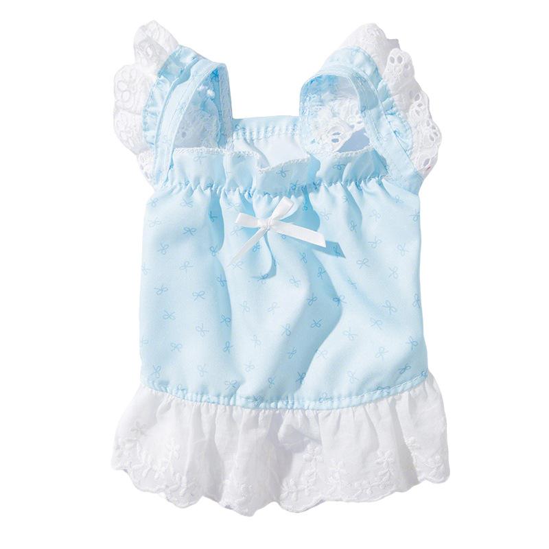 Spring and Summer Puppy Dog Clothes Eyes Butterfly Suspender Skirt Mori Dress Teddy Bigbear Cat Pet Clothes